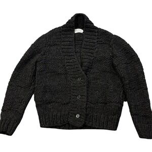 Maison Martin Margiela Line 1 Alpaca Bld Heavy Chunky Knit Gray Cardigan Italy L